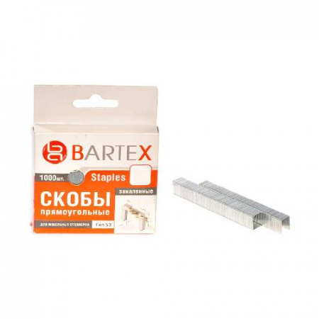 Cкобы для степлера  6 х 0,7 мм (1000 шт в упак) Bartex (арт. 142895)